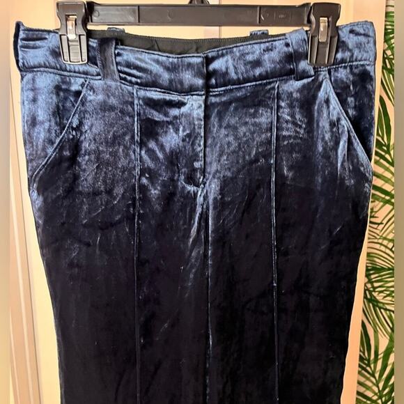 A.L.C Blue Ashbury Crushed Velvet Pants size 10 - Picture 7 of 11